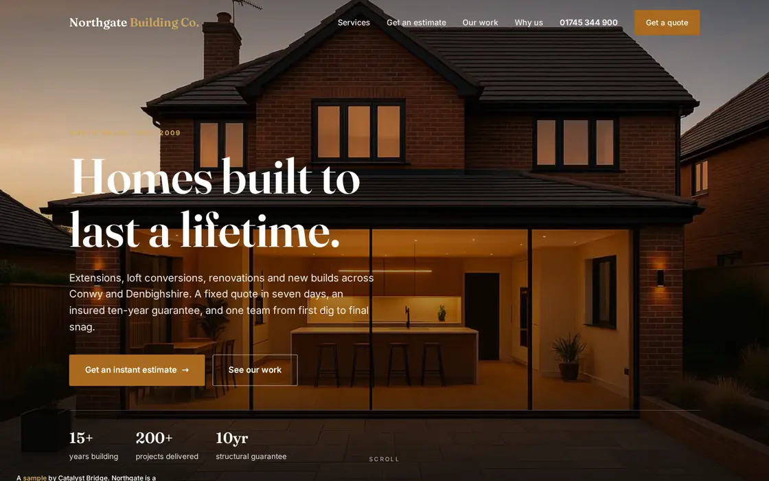 Builder website built by Catalyst Bridge