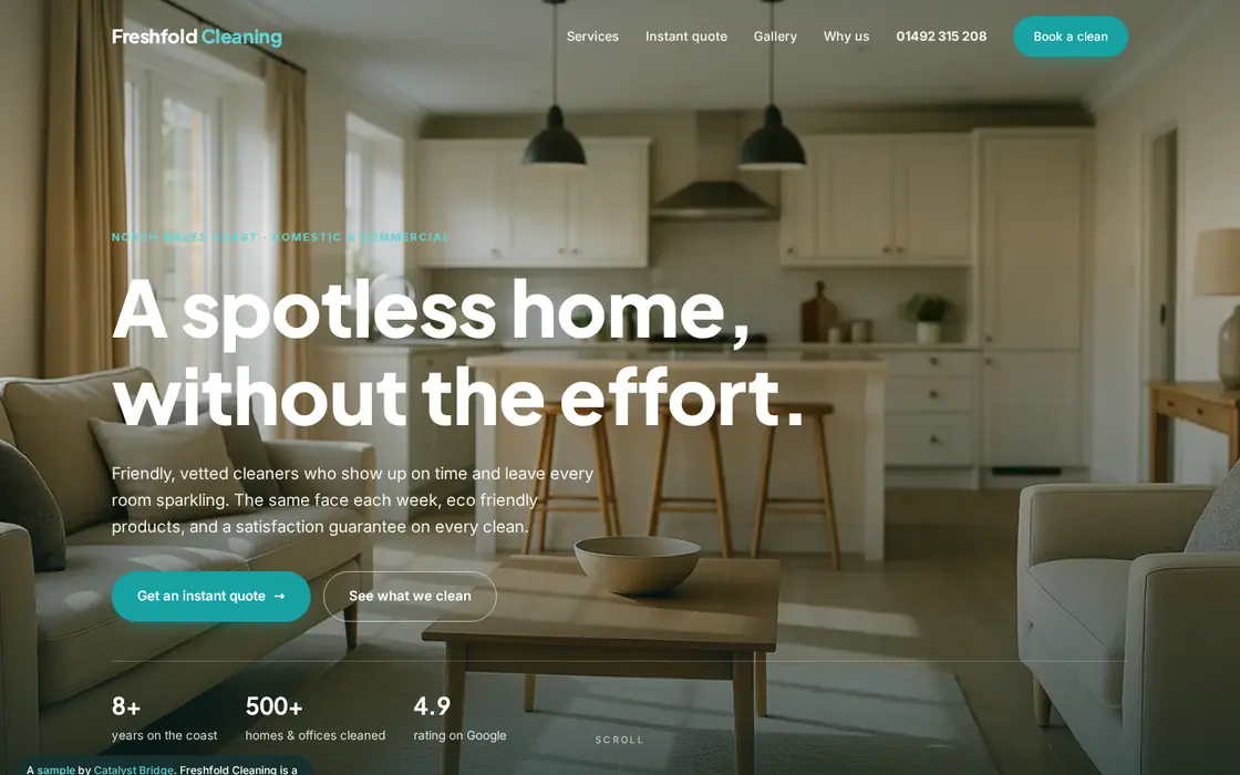 Cleaner website built by Catalyst Bridge