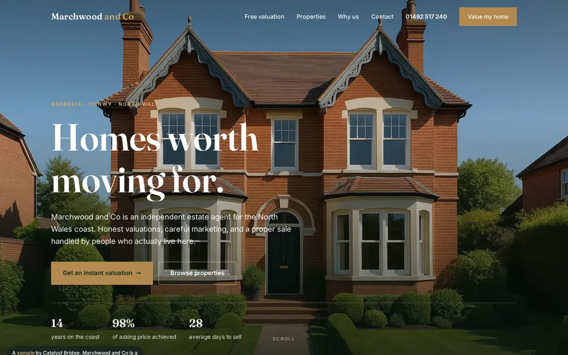 Estate agent website built by Catalyst Bridge