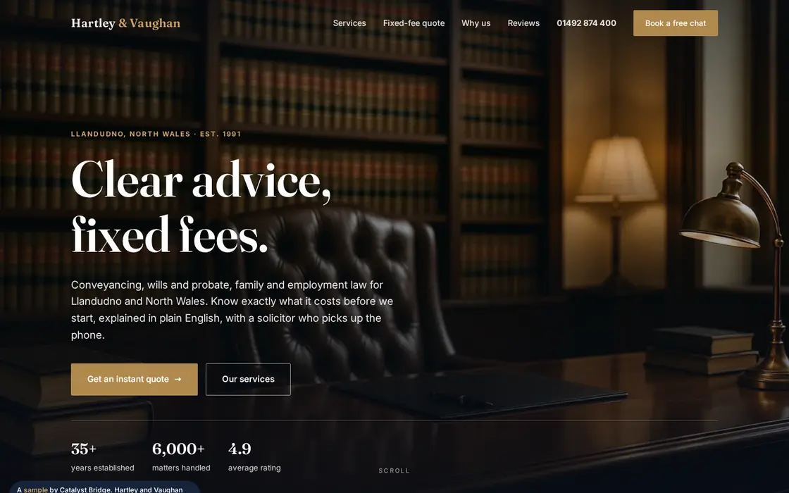 Solicitor website built by Catalyst Bridge